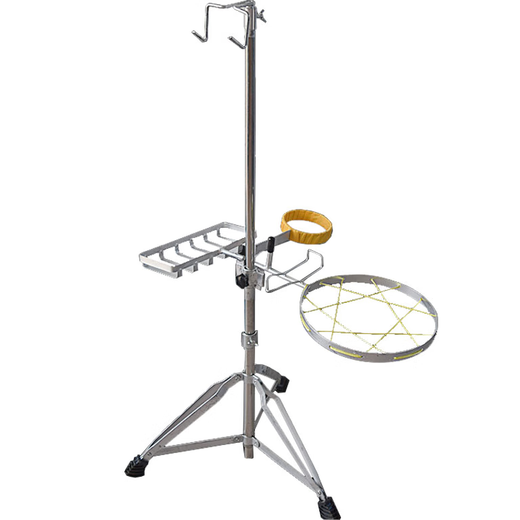 
The sound of the thousand years multi-functional three-in-one gong drum cymbal stand one-to-two stainless steel drama instrument gong stand lifting and folding 1.4 meters thick stainless steel lifting pipe double hook gong stand