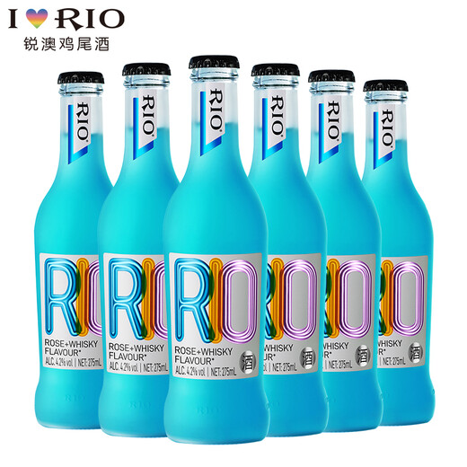 
Ruio (RIO) Pre-mixed cocktails, foreign wine, vodka fruit wine 275ml classic bottle, winter wine, New Year's goods, small gathering box, blue rose whiskey flavor 275ml*6
