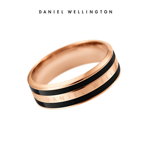 Daniel Wellington dw ring for women, black + rose gold No. 58 couple ring, birthday gift for girlfriend DW318