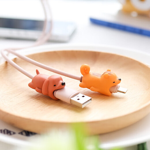 Wei'an Data Kabelspeicherabdeckungsabdeckung Draht Biss Ladekabel Mobiltelefon Anti-gebrochener Wickler-Stecker White Panda