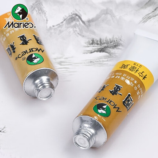 Marley brand Chinese painting paint box Marley Chinese painting beginners 12 colors 24 colors 5ml ink painting primary school students entry-level Chinese painting paint sketch marker painting