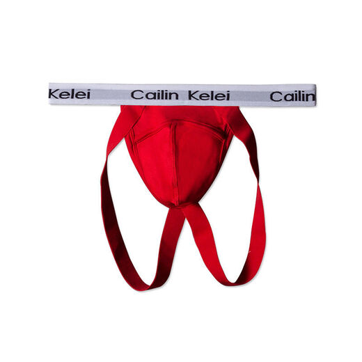 Magnificent men's thong simple solid color sexy double butt lifting u protruding buttocks without taking off gay0 getting green Ck1504-red Click to collect and send first M
