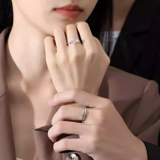 MZMZ Sansheng Youxin platinum couple ring pt950 platinum pair of rings, a pair of men's and women's rings as a birthday gift for your girlfriend, light luxury style - single ring (note male/female)