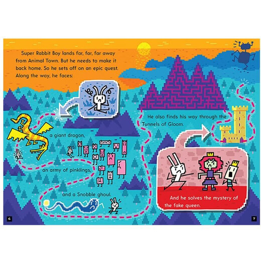 超级方块兔 Press Start 15册赠音频 学乐大树Branches系列 全彩爆笑畅销章节书桥梁书 蓝思450-540L  英文原版  6-12岁 学乐大树系列美国学乐出版社  小学教辅