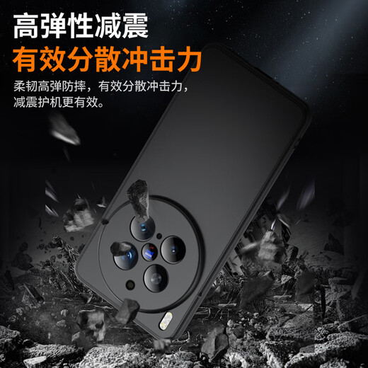Biyazi geeignet für vivo x200pro Mobiltelefon Hülle X200Pro Schutzhülle vollständig abgedeckt Anti-Fall Ultra-dünner Wärme Dissipation Flockenflüssiges Flüssigkeit Silikon Softschale JK736 Schwarz