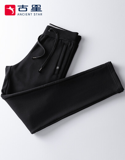 Guxing (Guxing) Pantalon de sport d'automne et d'hiver pour hommes Pantalons de survêtement de fitness à jambe consécutive à jambe droite pour hommes Pantalon de coton doux et confortable pour hommes 1283 Spring and Automne Black L / 175