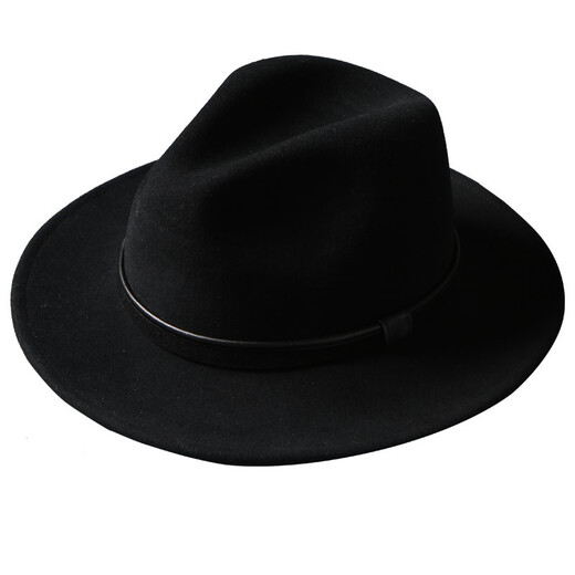 Mr Duck Luxury Luxury Importé Australien Ultra-Fine 100% laine 100% Hand Fonction Fonction Hiver Hiver haut de gamme Hat à bord large largeur MW186232-BIG Edge Royal Black (Pure Wool) L (Convient pour 59-60 cm Circonférence de tête)