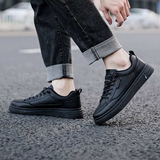 Warrior sneakers men's shoes simple versatile low-cut casual shoes outdoor breathable sports white shoes 901730 black 43