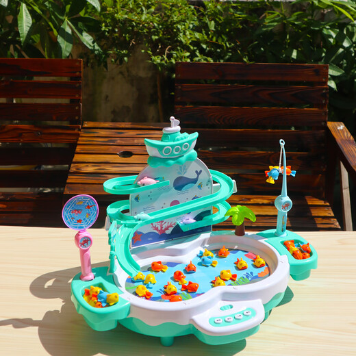 Short Cloud Magnetic Fish Dolphin Fishing Rod Fishing Toy Children's Electric Fish Hook Baby 2-3 Years Old Fishing Fish Playing Water Playing Fishing 3 Dolphins