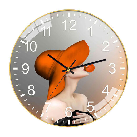 
BEYZK clock, wall clock, home internet celebrity living room watch new style wall clock, fashionable high-value, hole-free quartz clock 6636 deer 14-inch (35 cm) curved glass