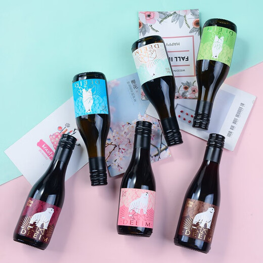 蒂姆庄园迷你小瓶187ml葡萄酒晚安小酒礼盒装果味酒巧克力酒女士低度微醺 6支187混合口味礼盒套装