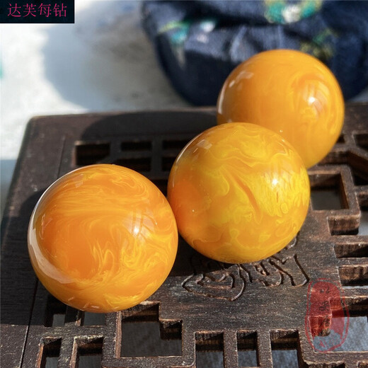 Dahemeng National Day Beeswax Amber Old Beeswax Single Beads Gold Twist Old Wax Single Beads Bracelet Top Beads Loose Beads 20mm Single Beads