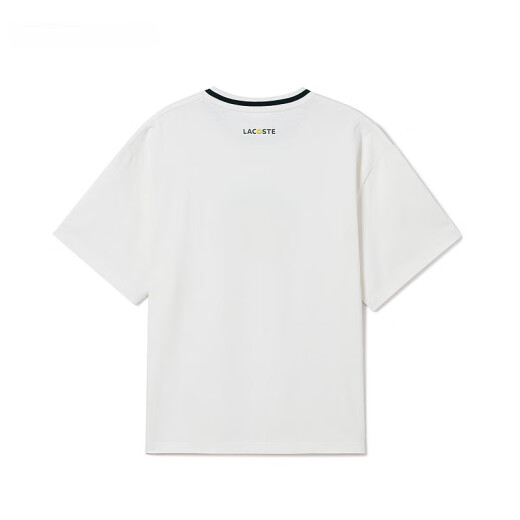LACOSTE 法国鳄鱼SMILEY联名男士卡通休闲宽松笑脸圆领短袖T恤TH9227 70v/米白色 3/170