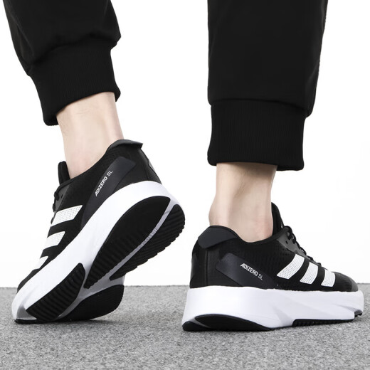 阿迪达斯 （adidas）跑步鞋男2025年夏季健身训练跑步缓震低帮轻便透气运动鞋ID2256 HQ1349/经典黑白 41