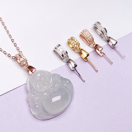 Fat Donglai same style 18K gold plated small pendant buckle head jade pendant buckle diy jade crystal pendant buckle head necklace buckle style 1 rose gold