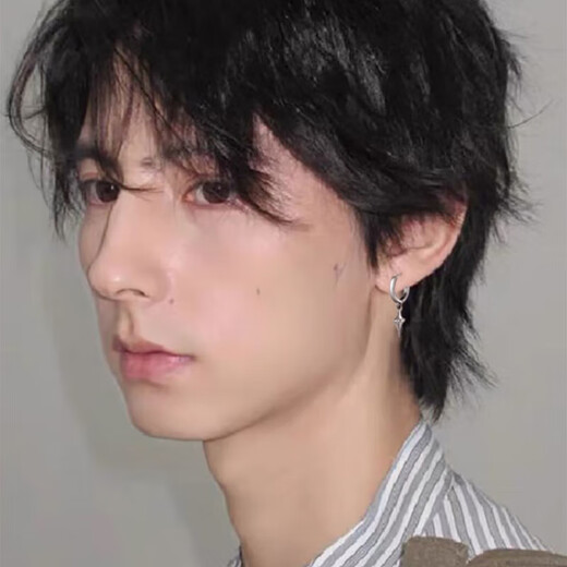 Beautifully made earrings for men, niche personality earrings, handsome earrings, simple earrings, temperament men's earrings, versatile earrings for boyfriend X063 A-star earrings, a pair