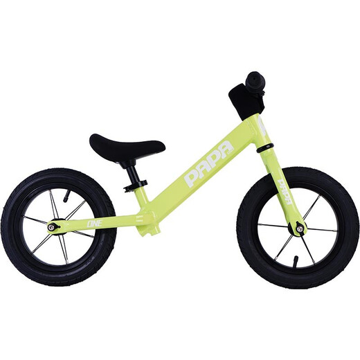 PAPABIKE平衡车儿童滑步车入门款12寸无脚踏自行车1-3岁宝宝2-6岁两轮礼物 绿色【12寸】