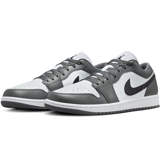 NIKE Nike men's shoes women's shoes summer and autumn new Air Jordan couple low top shoes sports basketball shoes aj1 black and white gray 553560/553558-152 42 men
