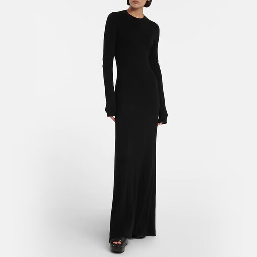 RICK OWENS New Year's Gift Women's Padded Leather Platform Sandals P00751496 Black 37 CN 37