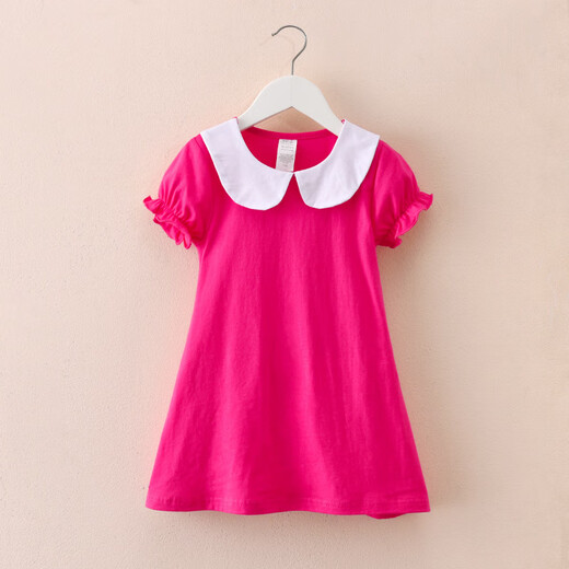 RADINKA2025 Été Nouveau 95 Coton Baby Girl Robe Fashionable Coréen Version Infant Princess Jirt T-shirt Jirt Myy Tx9202 Pink One Size plus petit 110 [hauteur suggérée 100-110cm]