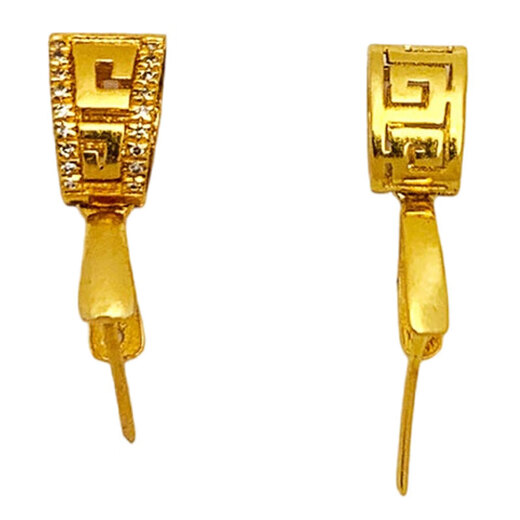 Baozha pure 18k gold buckle head, no problem brand clip buckle, square brand buckle, leaf pendant hanging buckle, beeswax jade accessories, melon seed buckle, light gold pattern clip extension