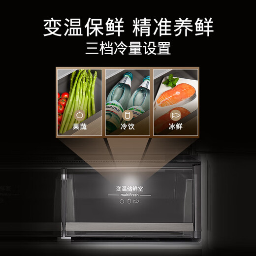 SIEMENS unbounded ultra-thin flat-mounted 501L large-capacity French multi-door four-door inverter refrigerator dual-system dual-cycle variable temperature fresh storage KF88E1260C