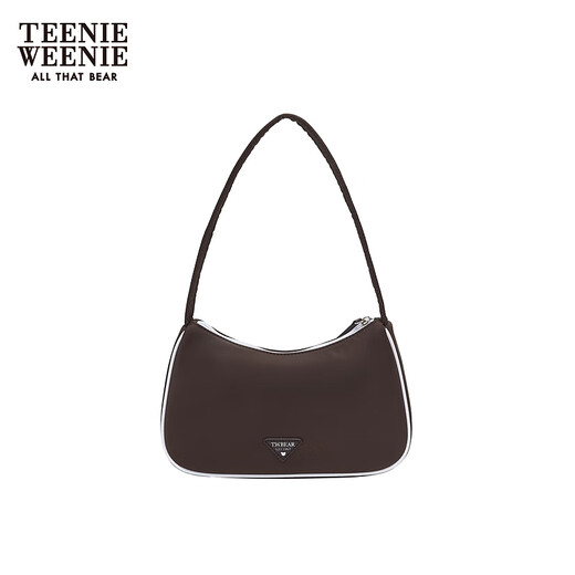 Teenie Weenie Bear Women's Simple Retro Fashion Shoulder Bag Handbag Commuter Casual Bag Women's Dark Brown FRE