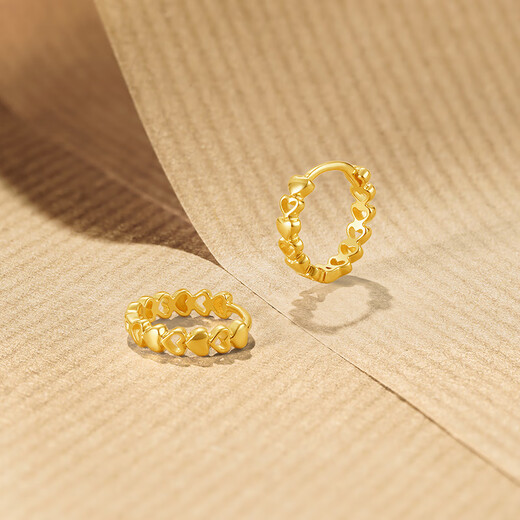 Saturday Fortune (ZLF) yellow 18K gold earrings for women, love earrings, gold simple fashion earrings for girls, a pair of earrings