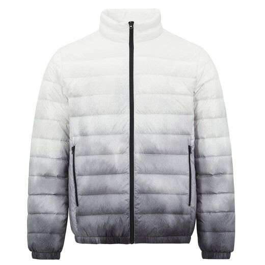 Snow Fly [Off-season Clearance] New autumn and winter style thin down men's zipper pocket windproof cuffs warm autumn down black and white gradient 9T84 XL 180/96A