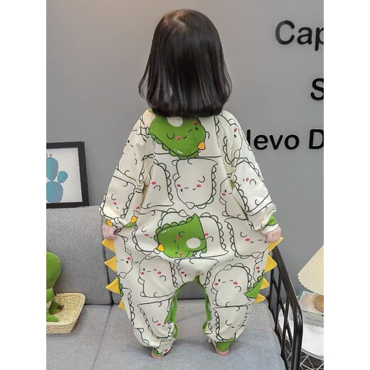 La versión coreana yujiyu de la primavera y el otoño, el nuevo dinosaurio de dibujos animados, el pijama de bebé se puede usar en el exterior con la delgada ropa casera de una pieza de manga larga 1049-cartoon Dinosaur 100 100
