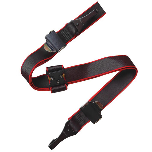 Car child safety belt adjuster holder anti-stranglehold shoulder guard safety belt limiter simple portable child safety belt red and black 38 mm wide steel hook style (please leave a message for the model and year when placing an order)