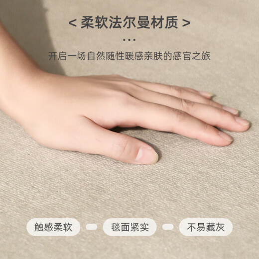 咏幻客厅地毯轻奢感防水耐脏加厚奶油风免洗可擦房间卧室床边毯 月光-13567 1件 140*200CM舒适耐磨