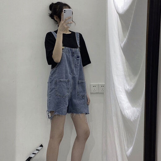 Yimuqi-Denim-Gurt-Shorts für Frauen koreanischer Stil locker Pass