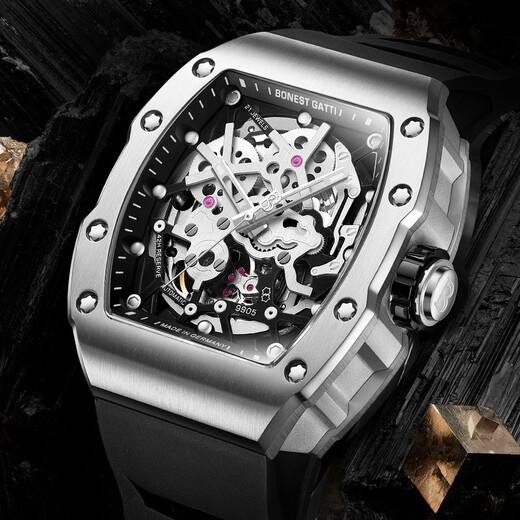 Bugatti (Bonest Gatti) Watch Herren Deutsch vollautomatische mechanische Uhr Luminous hohle wasserdichte Saphir-Fass-Fass-Typ-Uhr-Uhr Phantom 9905-A3 Ausgezeichnetes Gold [gleiches Modell in Einkaufszentrum]