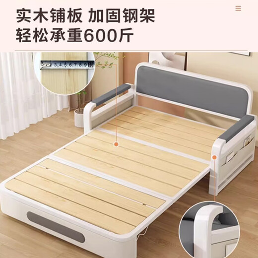 寒婵沙发床两用单人折叠床客厅家用一体伸缩床 【0.82米储物款】+5cm海绵