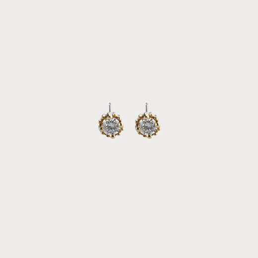 L.Bardeen 18K gold 10 cents South African real diamond simple color gold female earrings high-end earrings as a birthday gift for your girlfriend 18k gold single 10 cents a pair total 20 cents in stock
