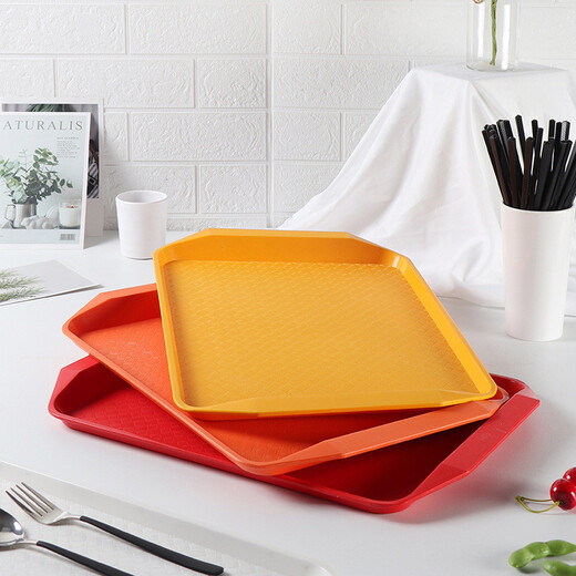 DiCi dinner plate plastic tray rectangular commercial restaurant catering serving plate non-slip burger shop fast food large tray coffee plaid 1 piece