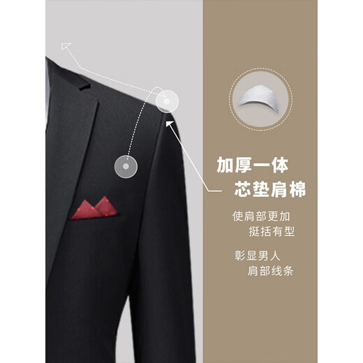 ROMON suit suit for men, three-piece suit, men's suit jacket, formal work wear, professional wear, wedding groom, best man's small dress, sapphire blue double button suit + trousers XL