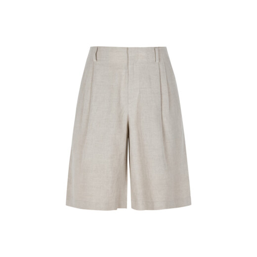 
LESS [Xun Series] Spring and Summer Casual Simple Straight Shorts Linen Silk Medium Pants Women 2O4E14110 125 Original Color L