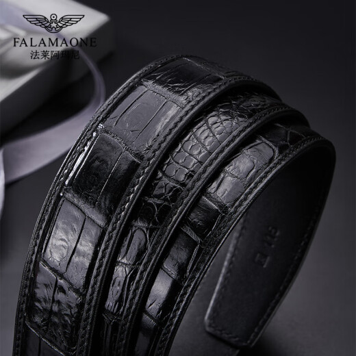 
FALAMAONE Alligator Leather Luxury Men's Belt 2025 New High-end Leather Pants Belt Birthday Gift for My Husband and Father PD854 Silver [Vertical Business and Casual] 120cm Other lengths of message or consult customer service