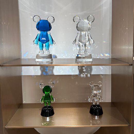 Star Bear Creative Desktop Möbelgeschenke und Erholungsraumdekoration Künstliche Nachahmung Kristall Vermögen Ornamente Geburtstagsgeschenke transparent (zufällige Basis) Höhe 679