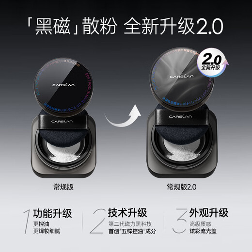 Carslan Black Magnetic Loose Powder 2.0 Large Capacity (Oil Control Transparent) 18g Setting Honey Powder Oil Control Concealer Long-lasting Sweatproof Gift