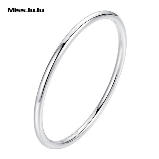 Miss JuJu platinum bracelet women's glossy pt950 platinum ring bracelet semi-solid PT950 inner diameter 60mm weight 9.91 grams thick 2.8mm