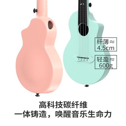 唐农（DONNER）尤克里里C1复合碳纤维儿童小吉他初学者男女乌克丽丽ukulele乐器 曲奇黑【碳纤维】 C101 23寸