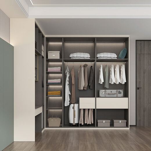 Sophia's wardrobe is customized for the entire house. The master bedroom's large wardrobe is a corner storage cabinet. The TV cabinet is combined with the entrance shoe cabinet. Package price (membership fee)