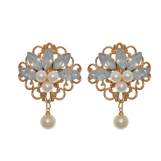 Meng Junchen Hanfu Hanfu hair buttons, braid buttons, handmade hair accessories, leather band buttons, decorated with antique style imitation pearl flowers, embellished ponytail buttons, Rong Zhi, a pair