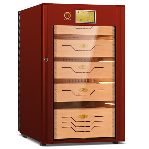 Bulldog Cigar Cabinet Constant Temperature and Humidity Cedar Wood Humidity Controlled Eggplant Household Red Wine Cabinet Humidifying Cabinet Imported Compressor Frequency Converter Energy Saving Naked Breeding Ammonia Removal Fingerprint Lock WiFi Divine Dog VC308 Fourth Generation PLUS Fingerprint Password Lock WiFi+VC308 Divine Dog