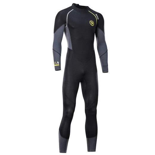 ZCCO1.5MM men's diving suit split long sleeve snorkeling trousers suit warm 3MM cold lock warm winter swimming men's swimsuit men's black and gray [3MM thickened long sleeves one-piece] XXL [175-185CM weight 155-180Jin [Jin equals 0.5 kg]