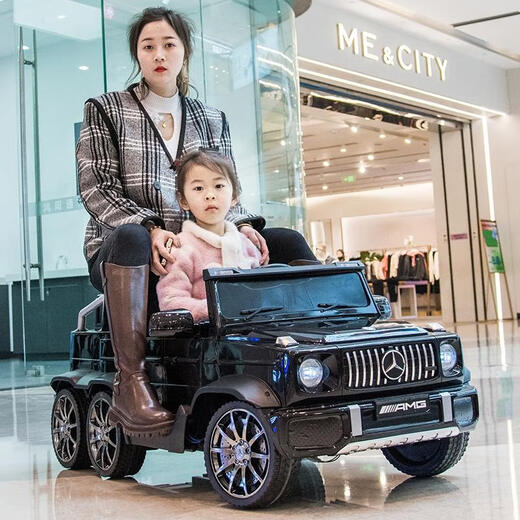 米蚁奔驰6轮大g婴儿童电动汽车遥控摇摆可坐大人驾驶小孩宝宝玩具童车 24V烤漆粉无刷大电机版+软轮