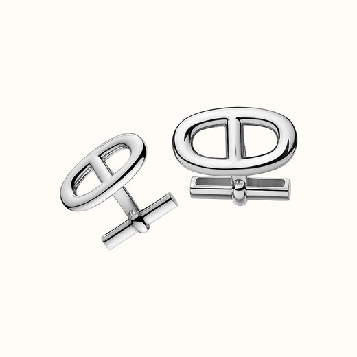 Hermes (HERMES) 925 Silver Pig Nose Men's Marine Cufflink Festival Gift
